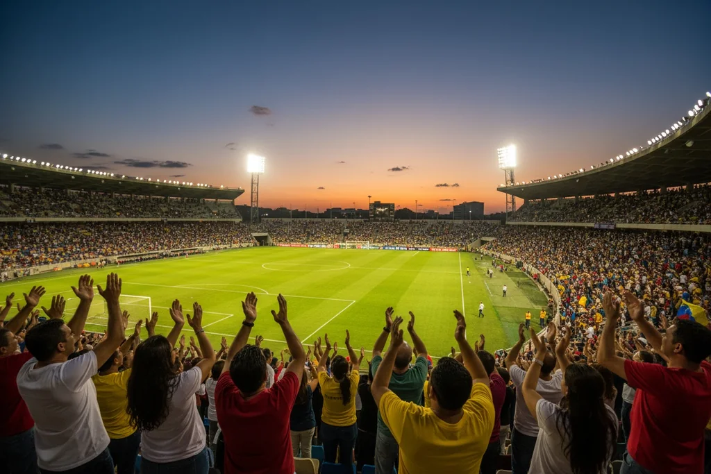 Estadio venezolano con afición en las gradas